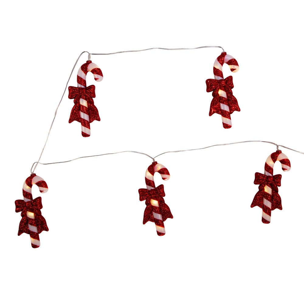 Kurt Adler 30-Light 5 Piece Battery-Operated Candy Canes Light Set